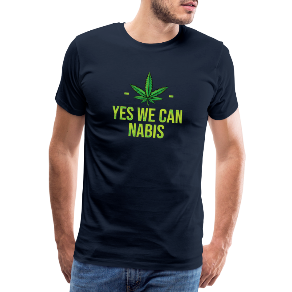 Yes we Cannabis Bong Hanfblatt Weed lustiges Premium T-Shirt Herren - Navy