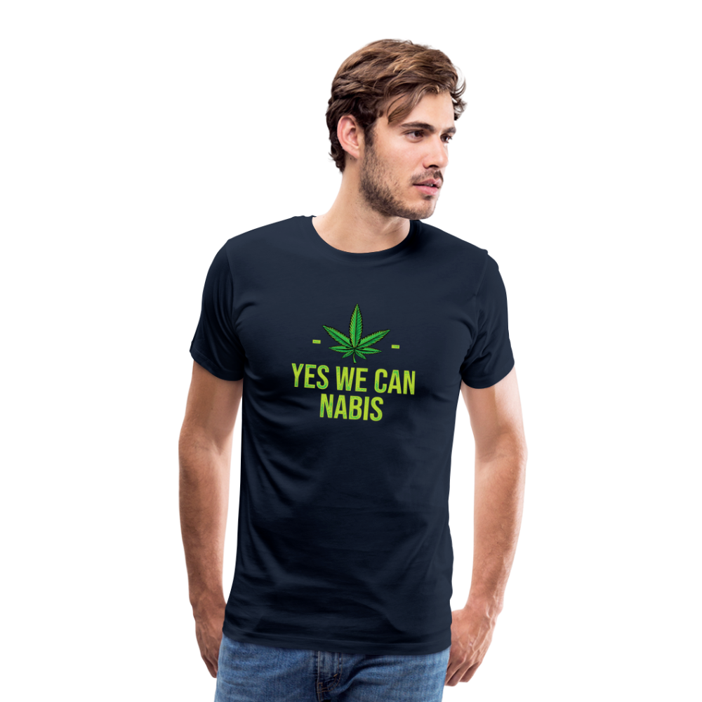 Yes we Cannabis Bong Hanfblatt Weed lustiges Premium T-Shirt Herren - Navy