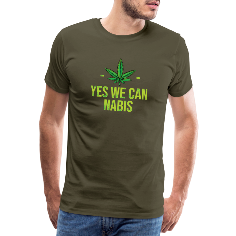 Yes we Cannabis Bong Hanfblatt Weed lustiges Premium T-Shirt Herren - Khaki