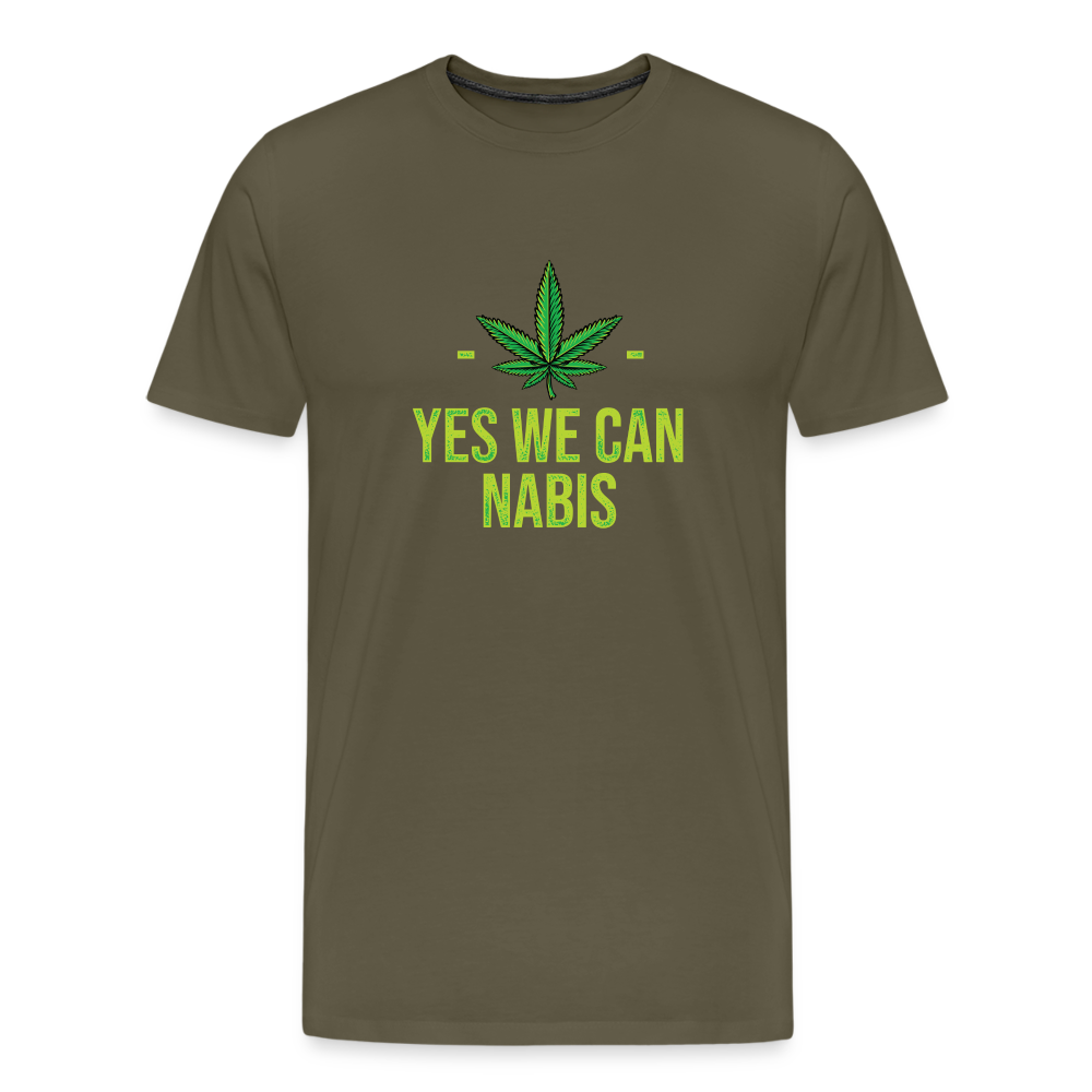 Yes we Cannabis Bong Hanfblatt Weed lustiges Premium T-Shirt Herren - Khaki