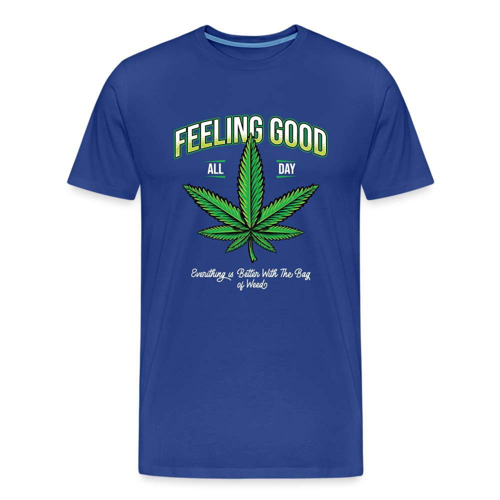Cannabis Feeling good Bong Hanfblatt Weed lustiges Premium T-Shirt Herren - Königsblau
