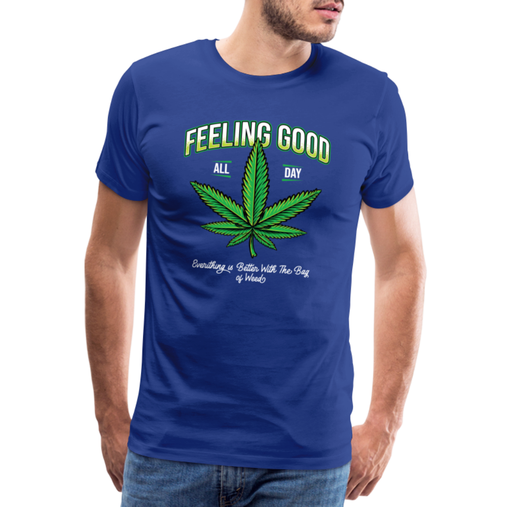 Cannabis Feeling good Bong Hanfblatt Weed lustiges Premium T-Shirt Herren - Königsblau