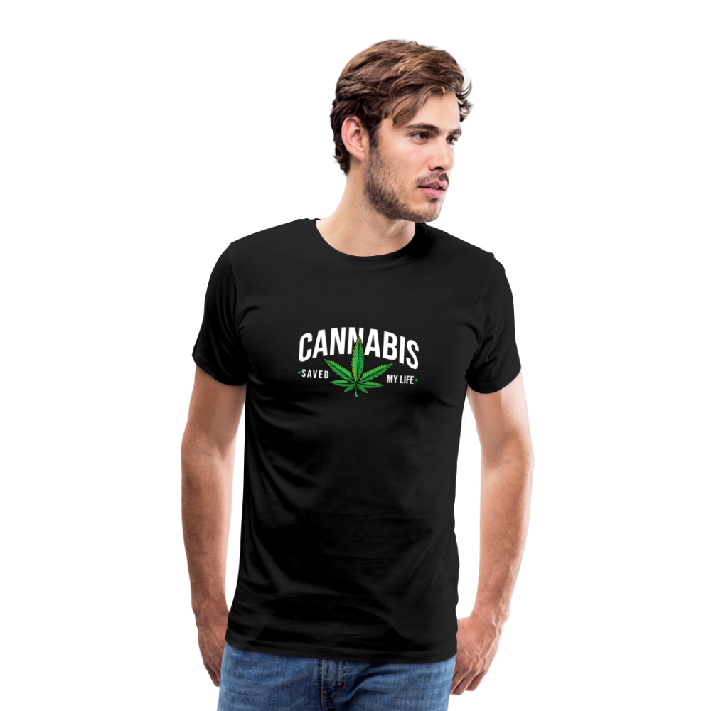 Cannabis saved my Life Bong Hanfblatt Weed lustiges Premium T-Shirt Herren - Schwarz