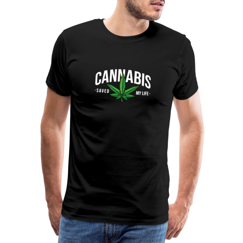 Cannabis saved my Life Bong Hanfblatt Weed lustiges Premium T-Shirt Herren - Schwarz