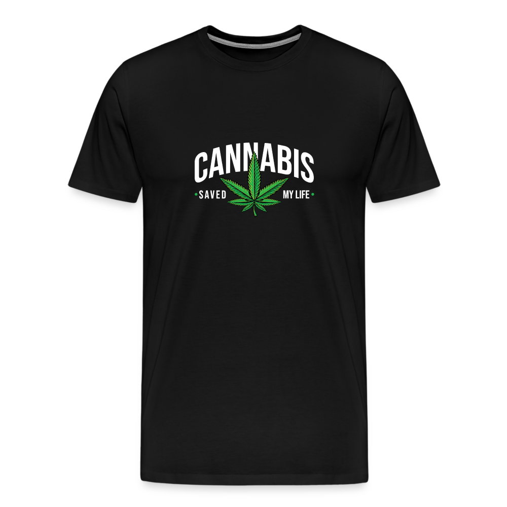 Cannabis saved my Life Bong Hanfblatt Weed lustiges Premium T-Shirt Herren - Schwarz