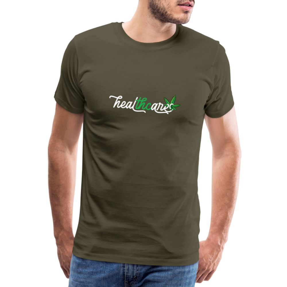 Cannabis heat Bong Hanfblatt Weed lustiges Premium T-Shirt Herren - Khaki