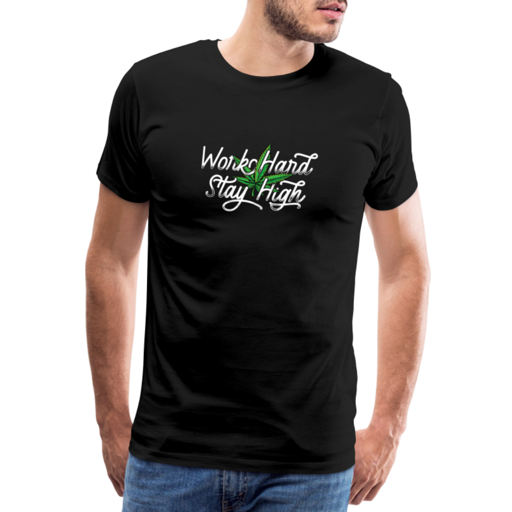 Cannabis stay High Bong Hanfblatt Weed lustiges Premium T-Shirt Herren - Schwarz