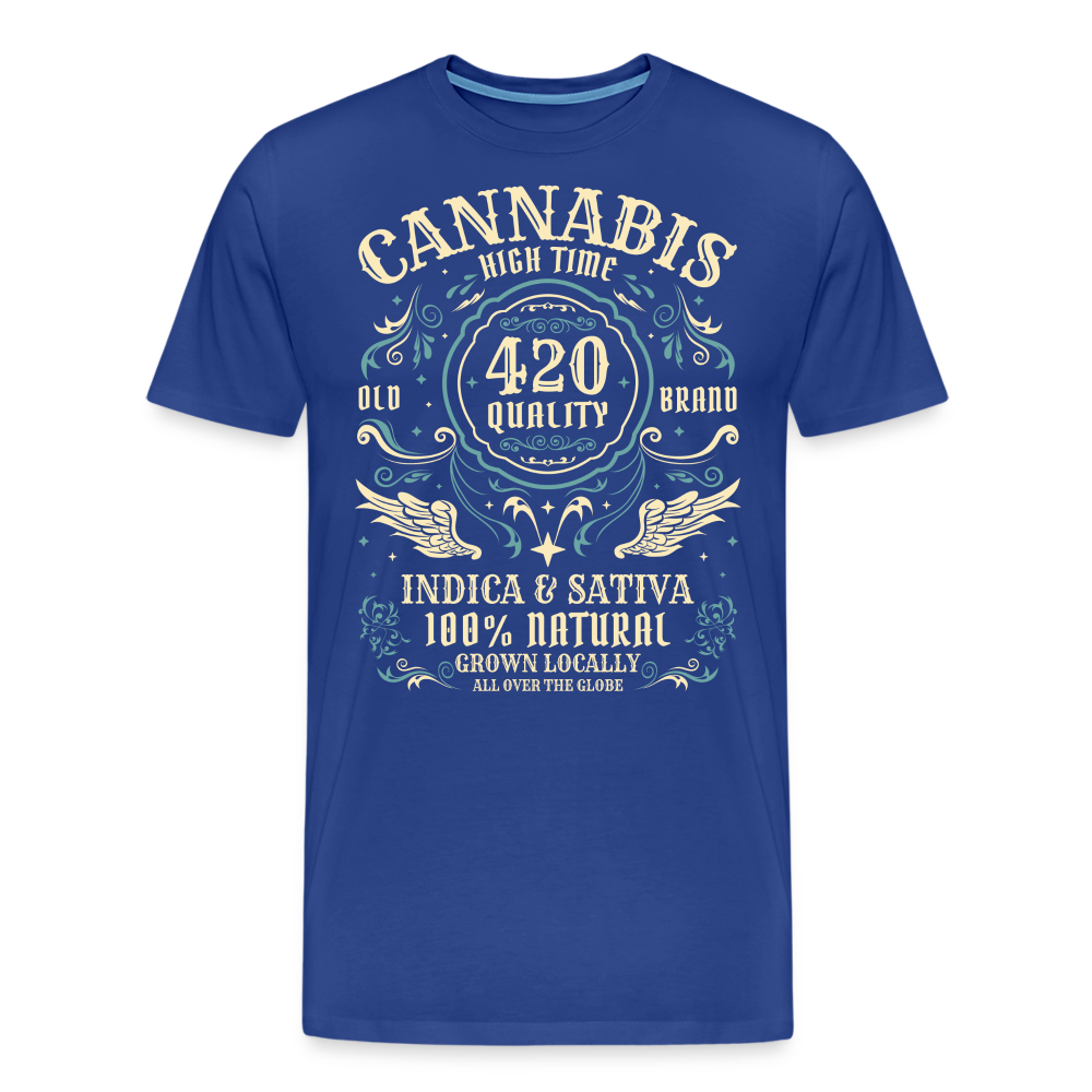 Cannabis Hightime Hanfblatt Weed lustiges Premium T-Shirt Herren - Königsblau
