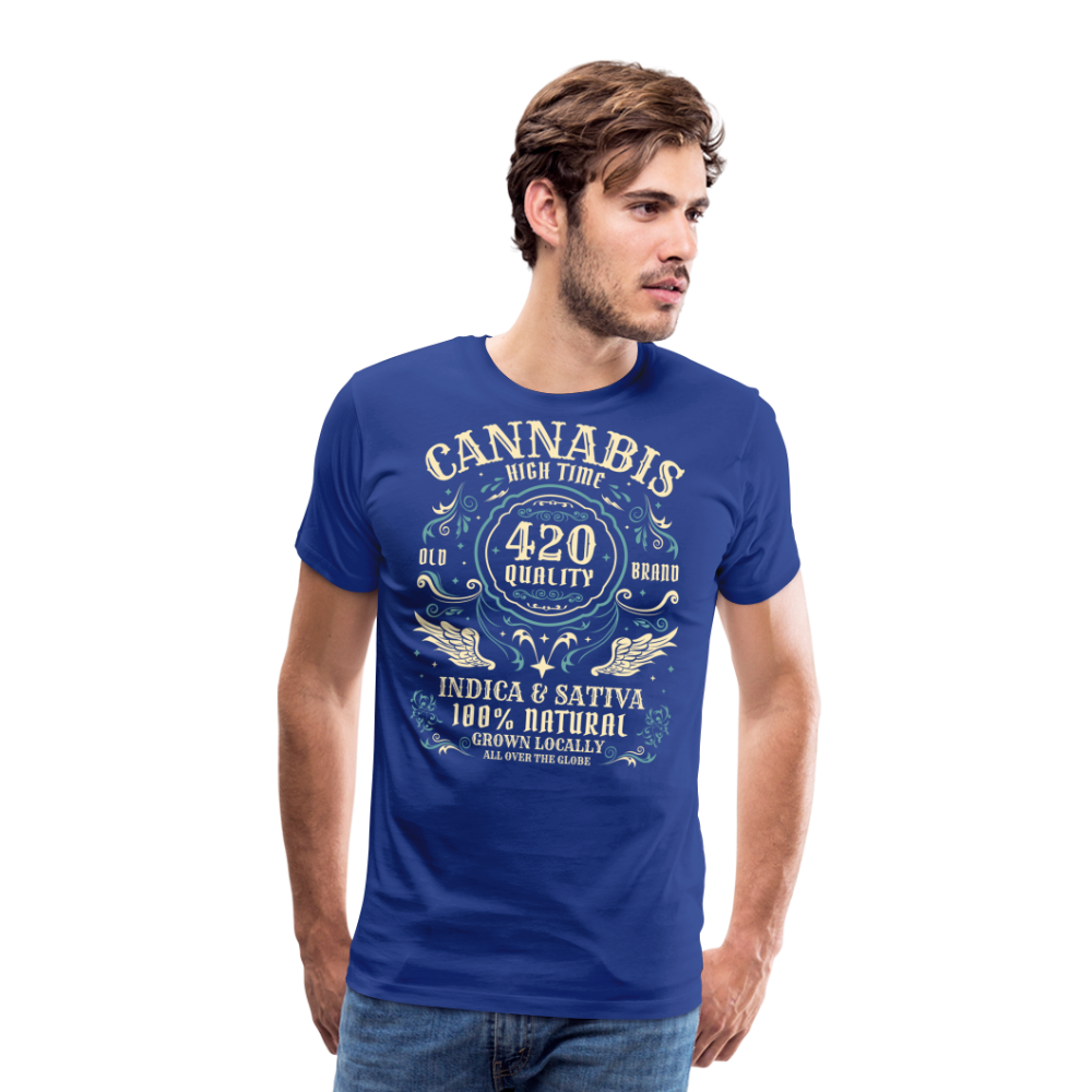 Cannabis Hightime Hanfblatt Weed lustiges Premium T-Shirt Herren - Königsblau