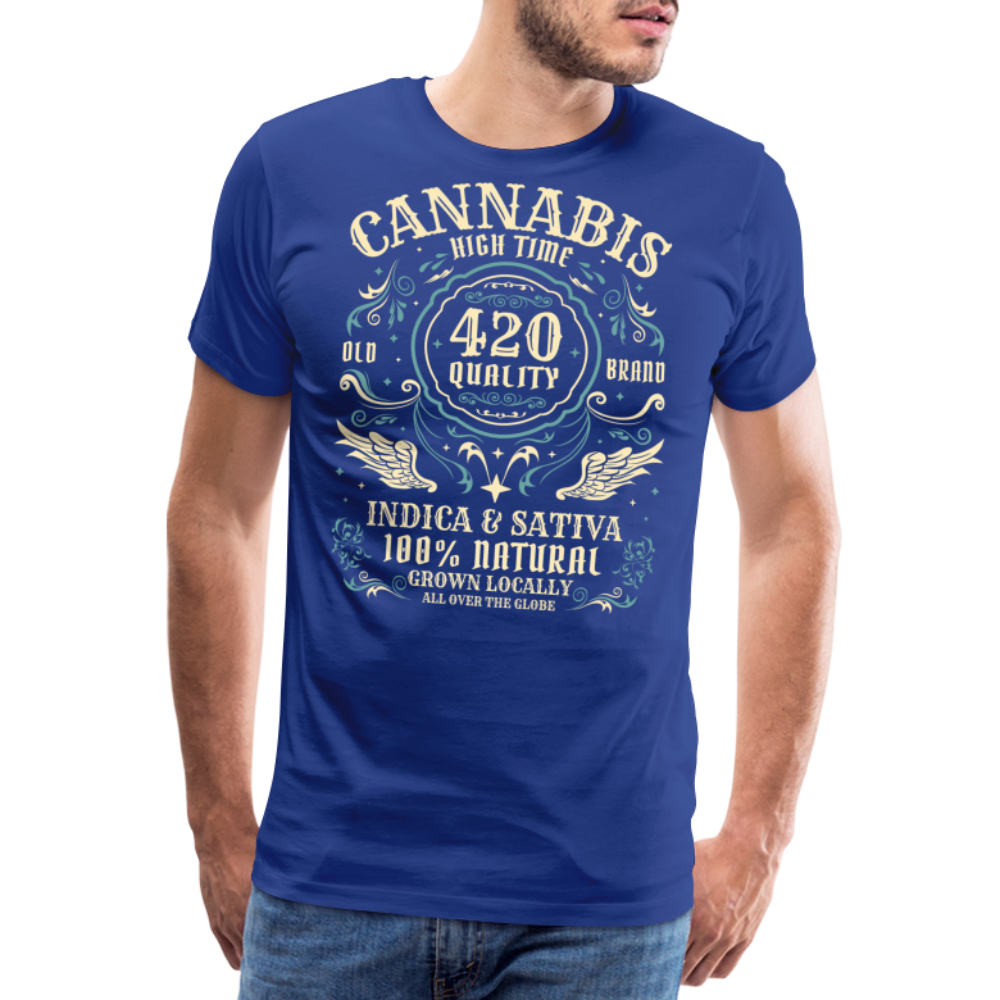 Cannabis Hightime Hanfblatt Weed lustiges Premium T-Shirt Herren - Königsblau