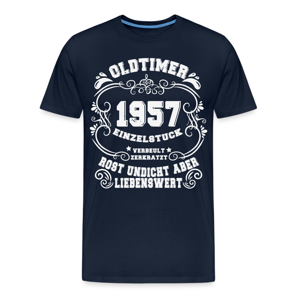 Oldtimer 1957 lustiges Premium T-Shirt Herren - Navy