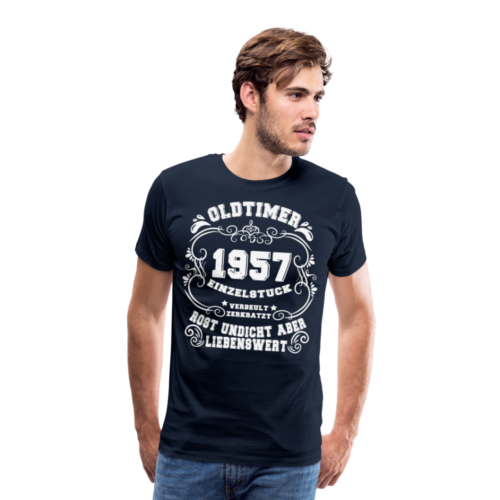 Oldtimer 1957 lustiges Premium T-Shirt Herren - Navy