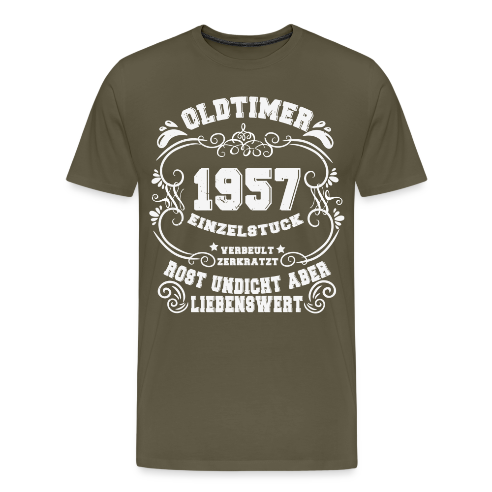 Oldtimer 1957 lustiges Premium T-Shirt Herren - Khaki