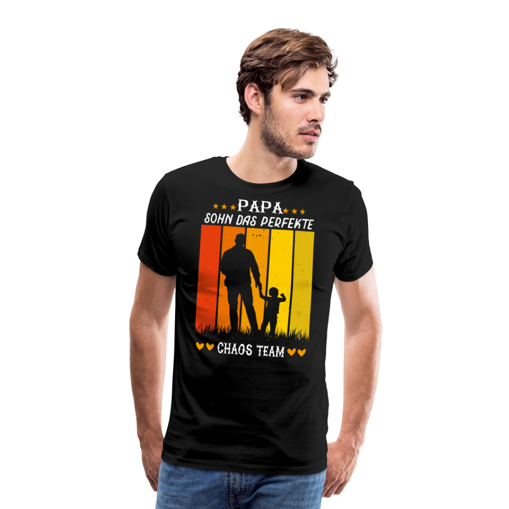 Papa Sohn Chaos Team lustiges Premium T-Shirt Herren - Schwarz