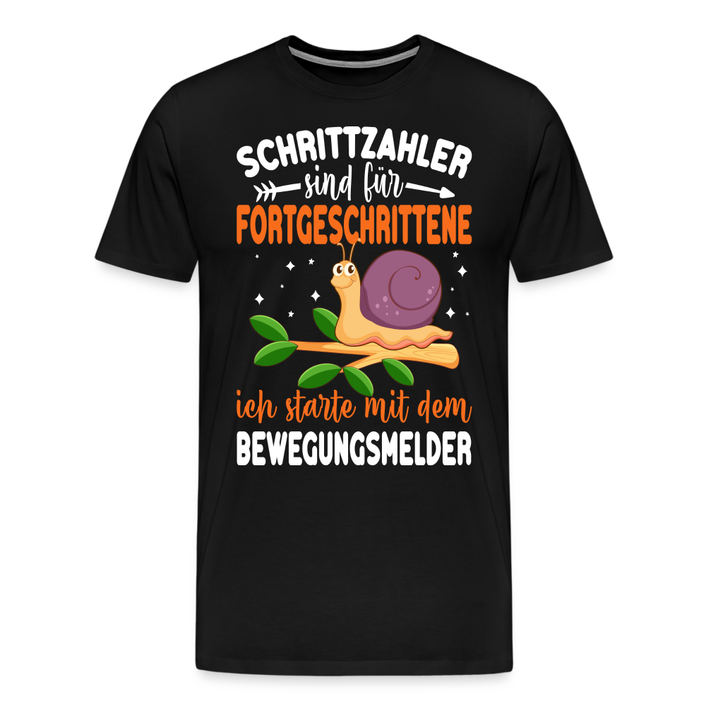 Schrittzähler lustiges Premium T-Shirt Herren - Schwarz