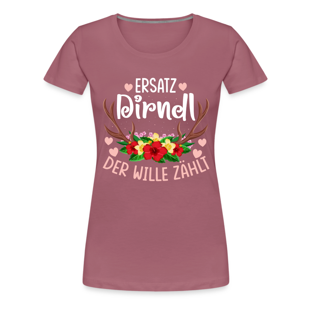 Ersatz Dirndl 2 Oktoberfest lustiges Premium T-Shirt Damen - Malve