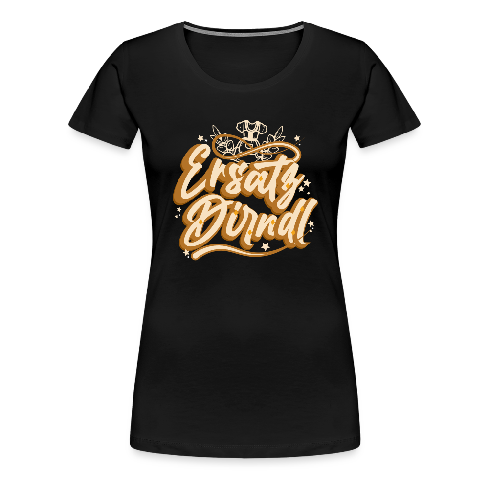 Ersatz Dirndl 3 Oktoberfest lustiges Premium T-Shirt Damen - Schwarz