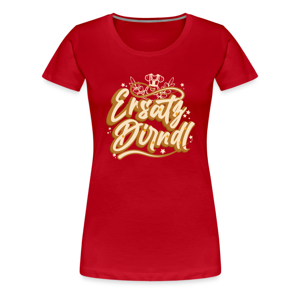 Ersatz Dirndl 3 Oktoberfest lustiges Premium T-Shirt Damen - Rot