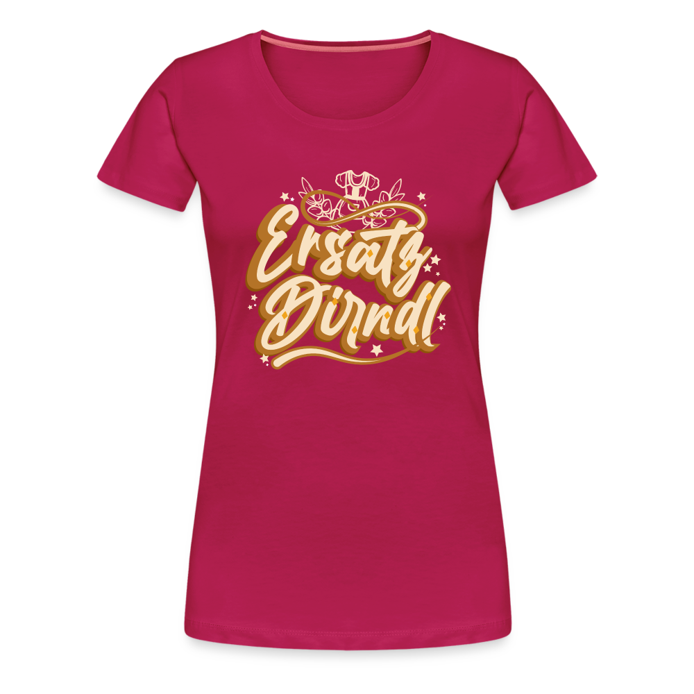 Ersatz Dirndl 3 Oktoberfest lustiges Premium T-Shirt Damen - dunkles Pink
