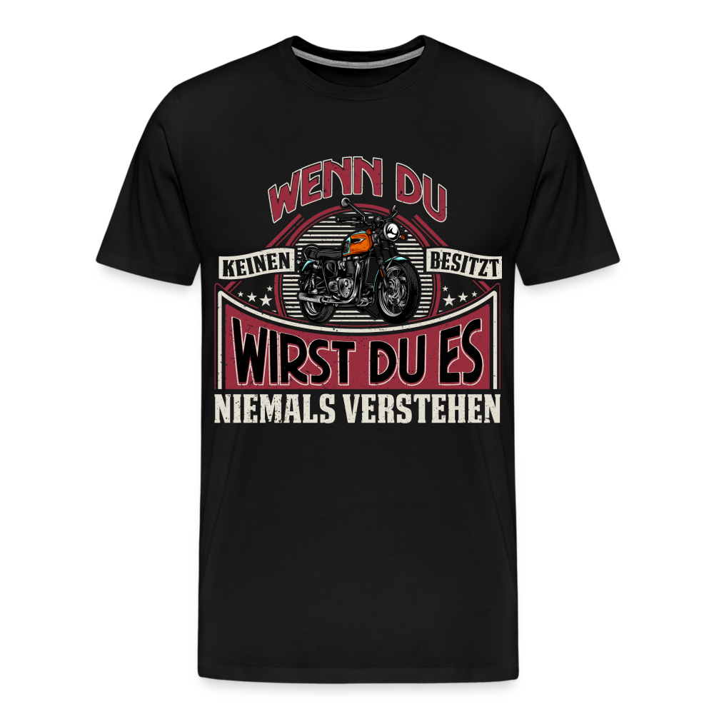 Motorrad lustiges Premium T-Shirt Herren - Schwarz