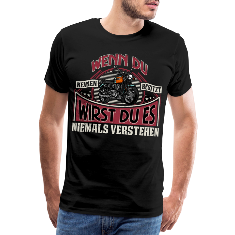 Motorrad lustiges Premium T-Shirt Herren - Schwarz