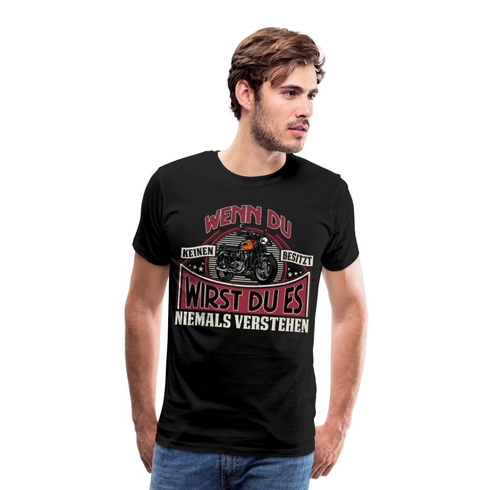 Motorrad lustiges Premium T-Shirt Herren - Schwarz