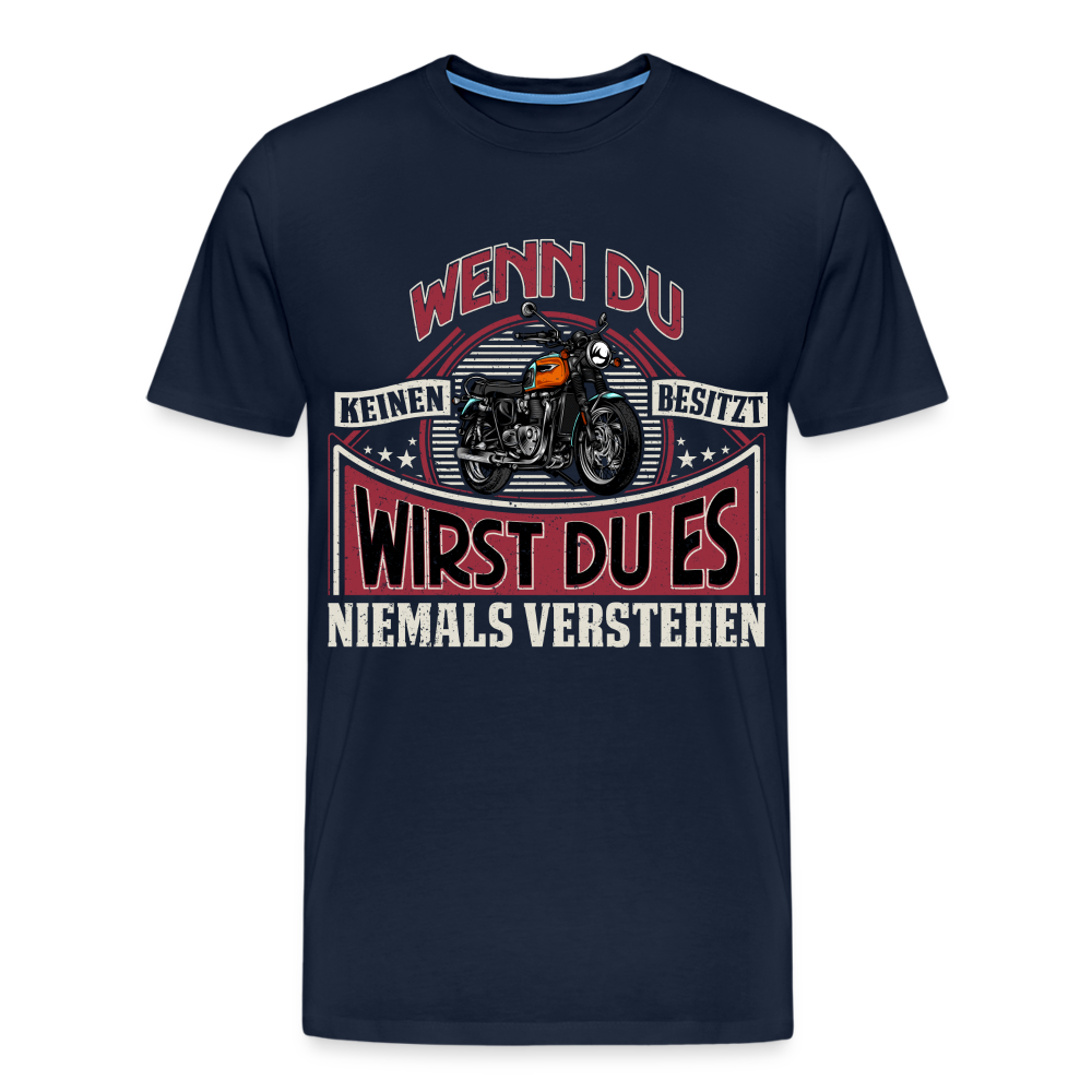 Motorrad lustiges Premium T-Shirt Herren - Navy