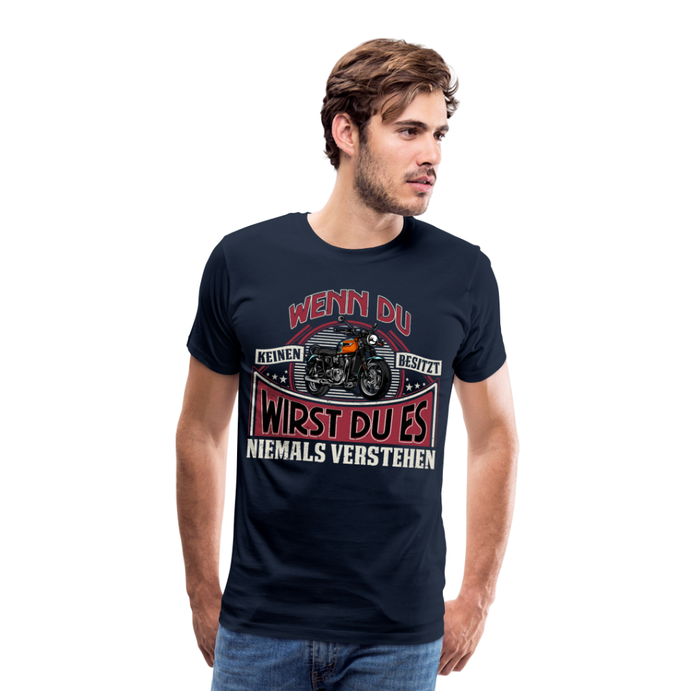 Motorrad lustiges Premium T-Shirt Herren - Navy