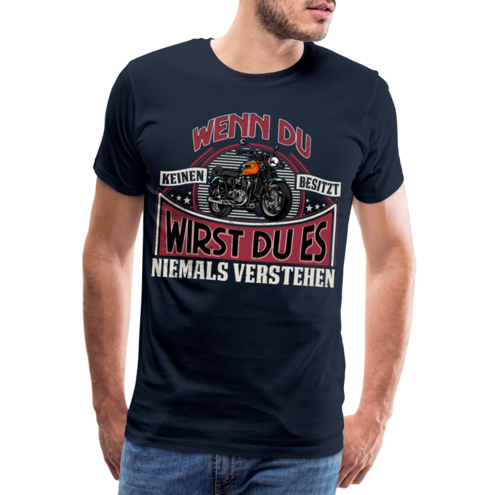 Motorrad lustiges Premium T-Shirt Herren - Navy
