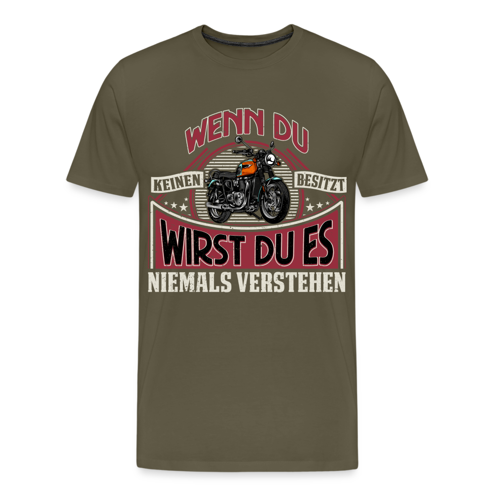 Motorrad lustiges Premium T-Shirt Herren - Khaki