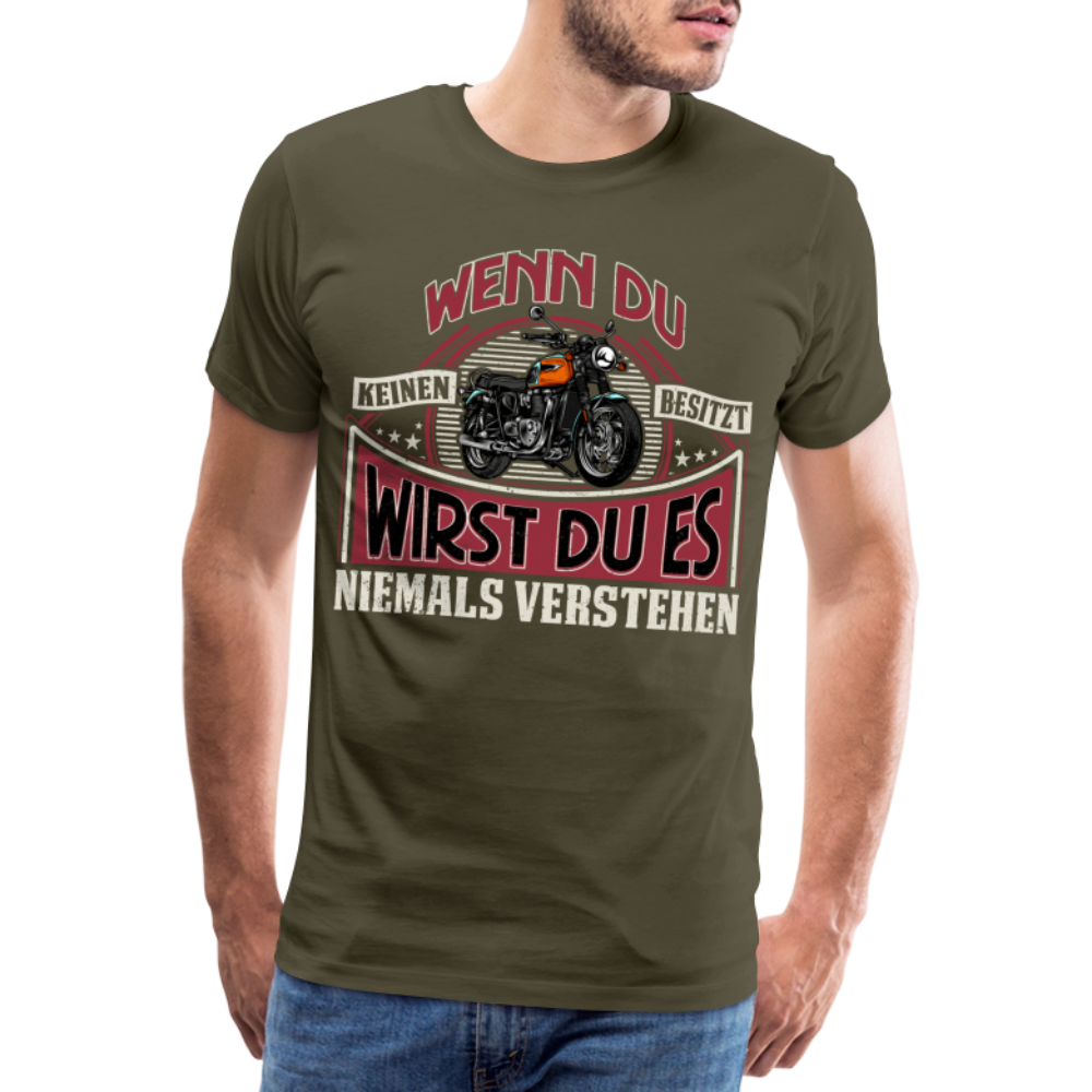 Motorrad lustiges Premium T-Shirt Herren - Khaki