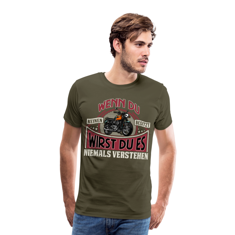 Motorrad lustiges Premium T-Shirt Herren - Khaki