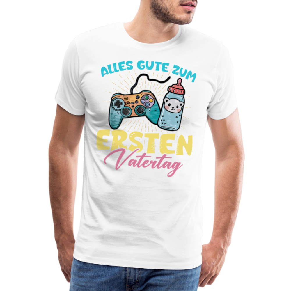1 Vatertag lustiges Premium T-Shirt Herren - Weiß