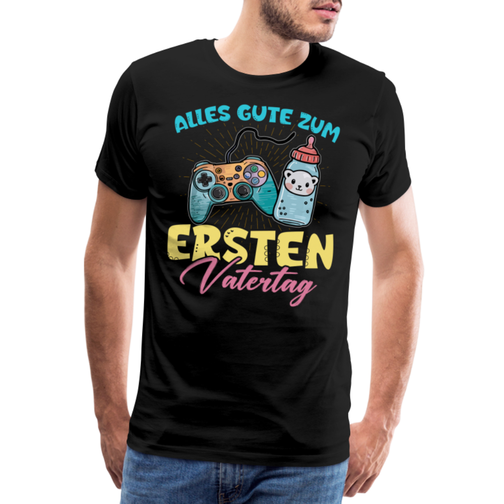 1 Vatertag lustiges Premium T-Shirt Herren - Schwarz