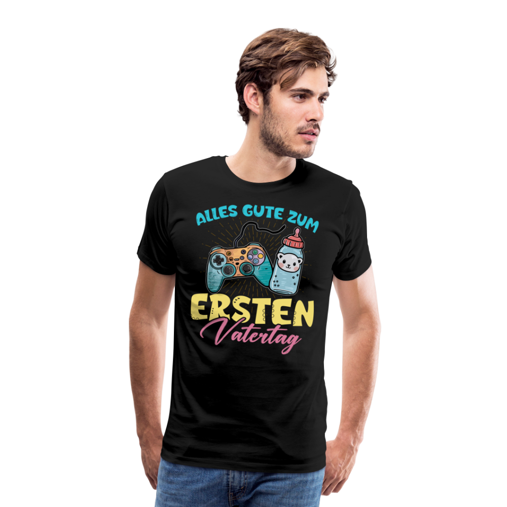1 Vatertag lustiges Premium T-Shirt Herren - Schwarz