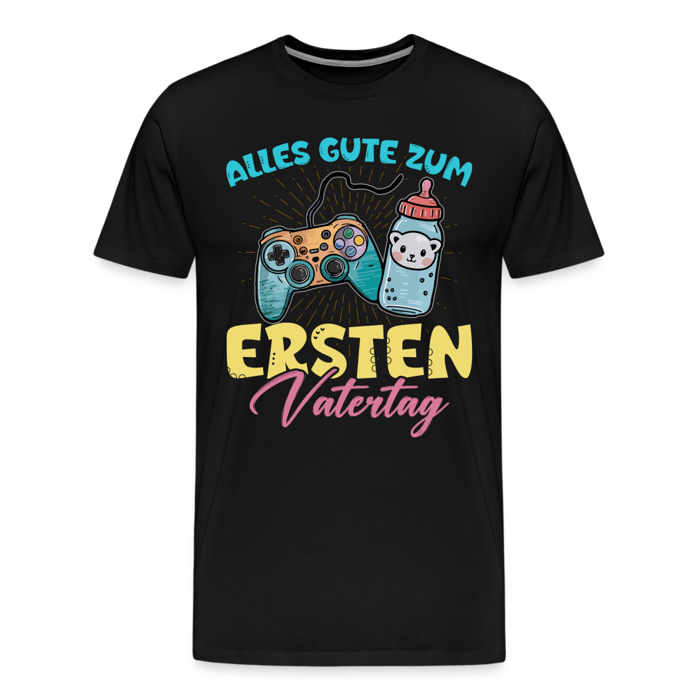 1 Vatertag lustiges Premium T-Shirt Herren - Schwarz