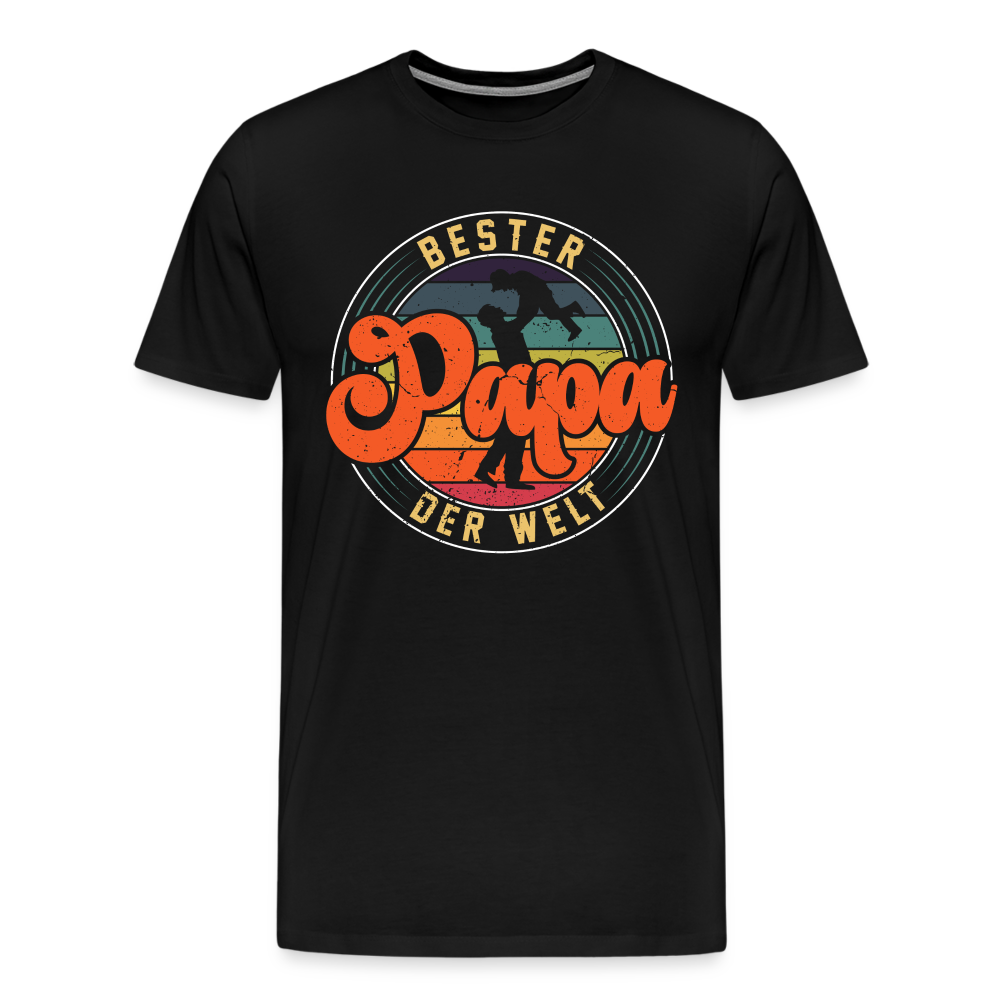 Bester Papa der Welt lustiges Premium T-Shirt Herren - Schwarz