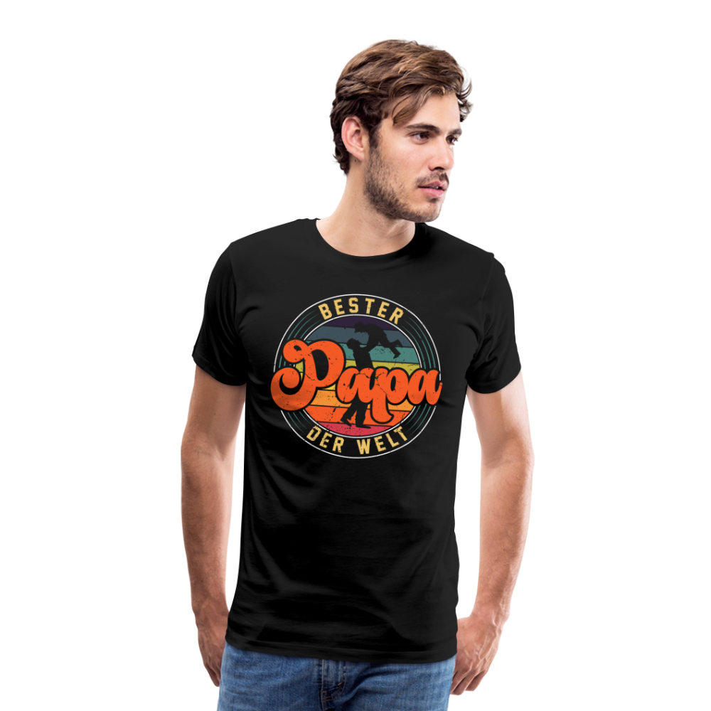 Bester Papa der Welt lustiges Premium T-Shirt Herren - Schwarz