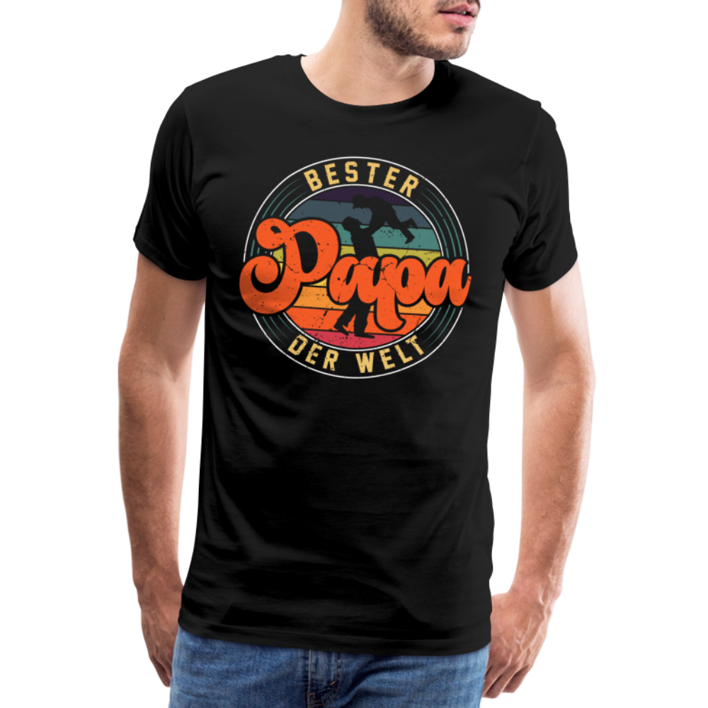 Bester Papa der Welt lustiges Premium T-Shirt Herren - Schwarz