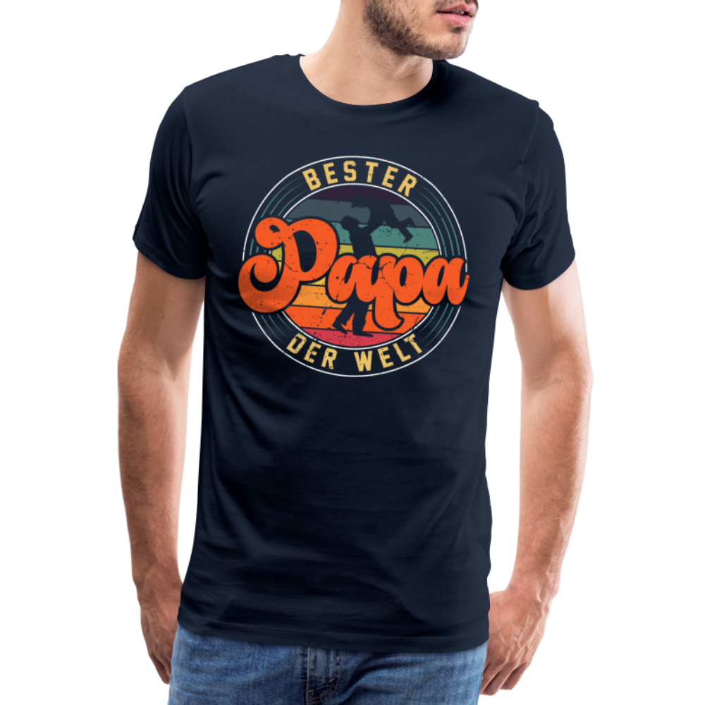 Bester Papa der Welt lustiges Premium T-Shirt Herren - Navy