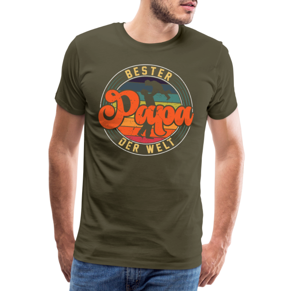 Bester Papa der Welt lustiges Premium T-Shirt Herren - Khaki