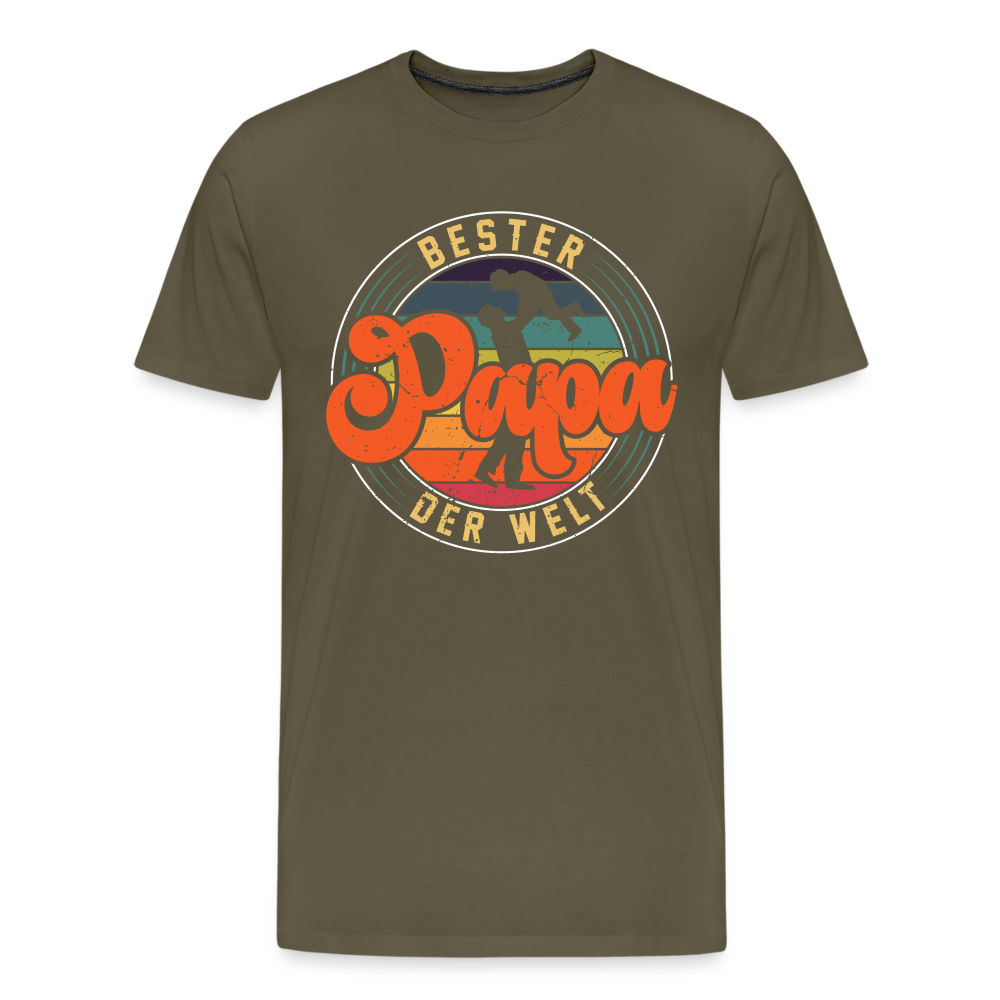 Bester Papa der Welt lustiges Premium T-Shirt Herren - Khaki