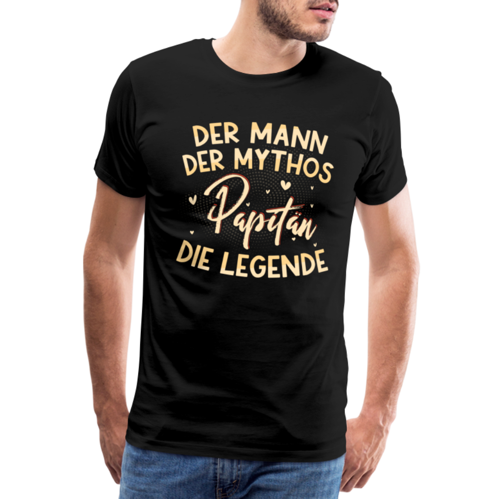 Papitan Legende lustiges Premium T-Shirt Herren - Schwarz