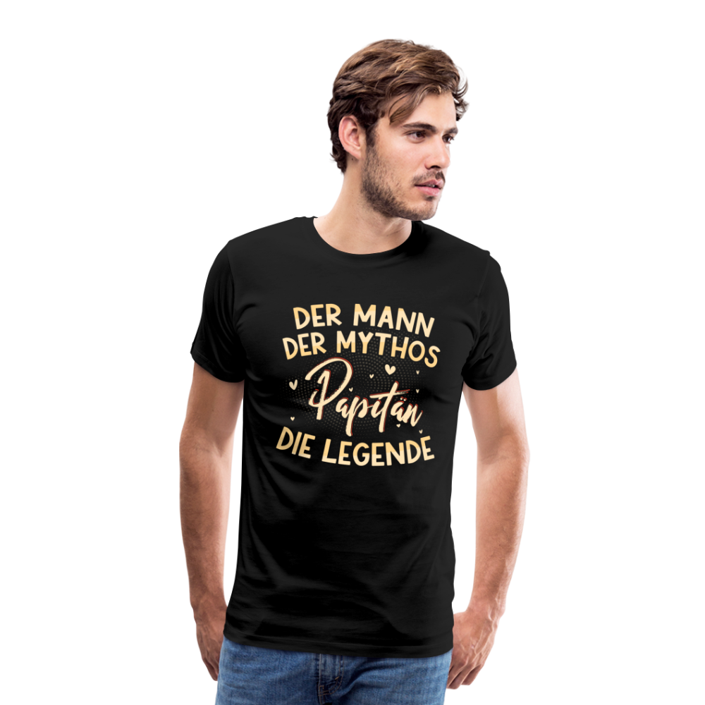 Papitan Legende lustiges Premium T-Shirt Herren - Schwarz