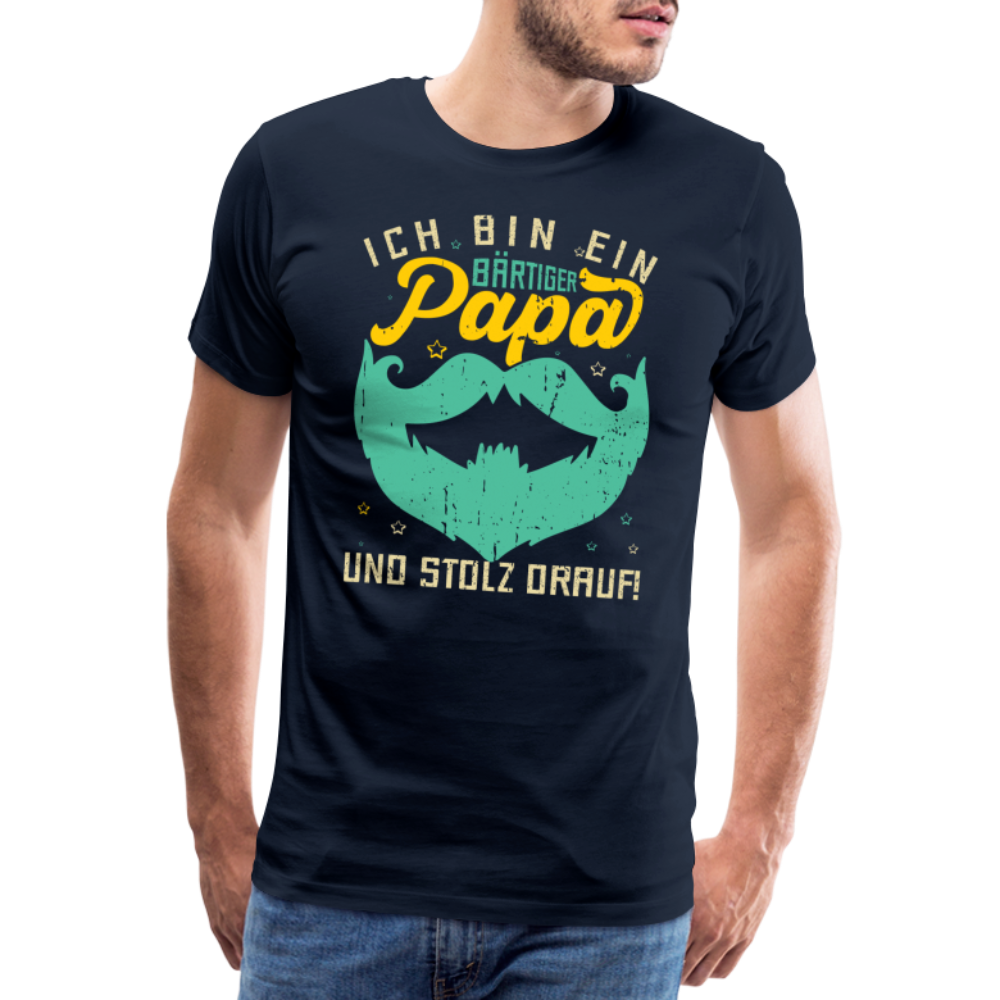 bärtiger Papa lustiges Premium T-Shirt Herren - Navy