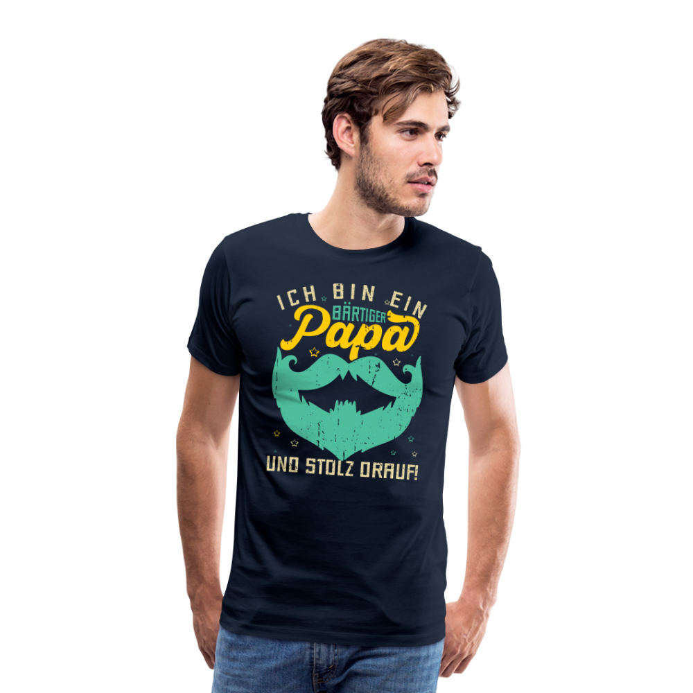 bärtiger Papa lustiges Premium T-Shirt Herren - Navy