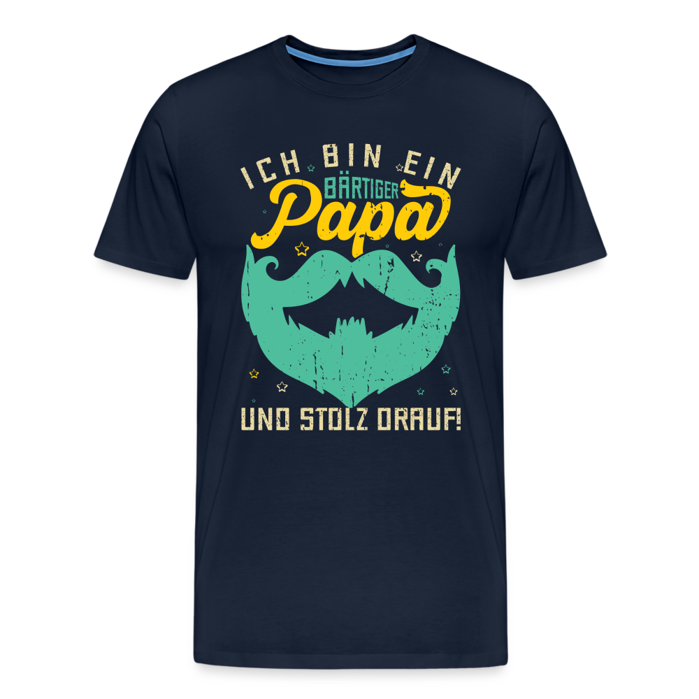 bärtiger Papa lustiges Premium T-Shirt Herren - Navy