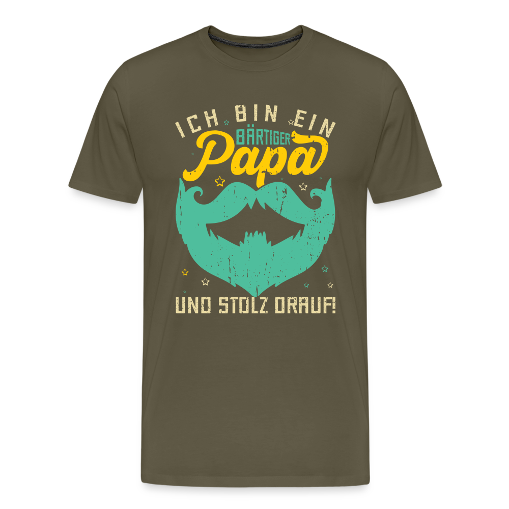 bärtiger Papa lustiges Premium T-Shirt Herren - Khaki