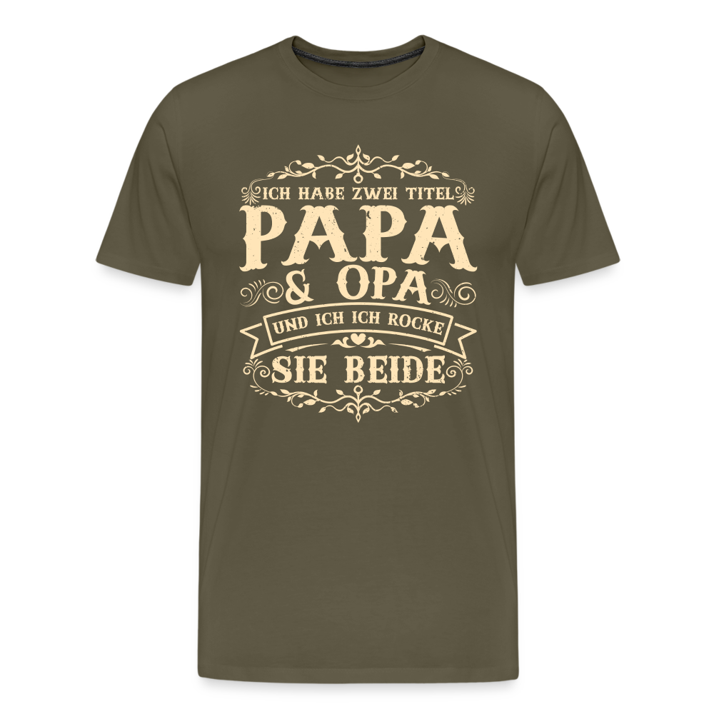 Papa und Opa Titel lustiges Premium T-Shirt Herren - Khaki