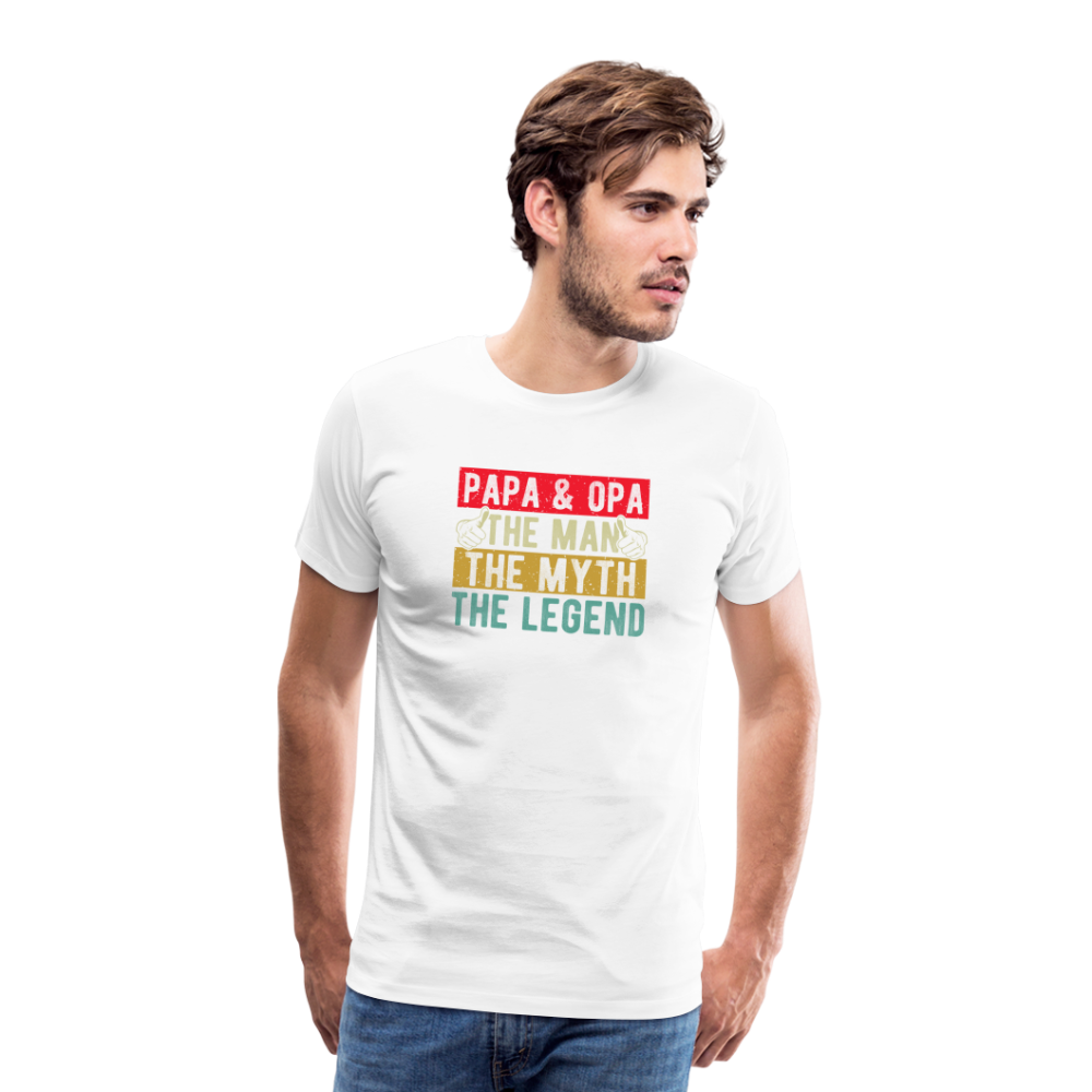 Papa und Opa the Legend lustiges Premium T-Shirt Herren - Weiß